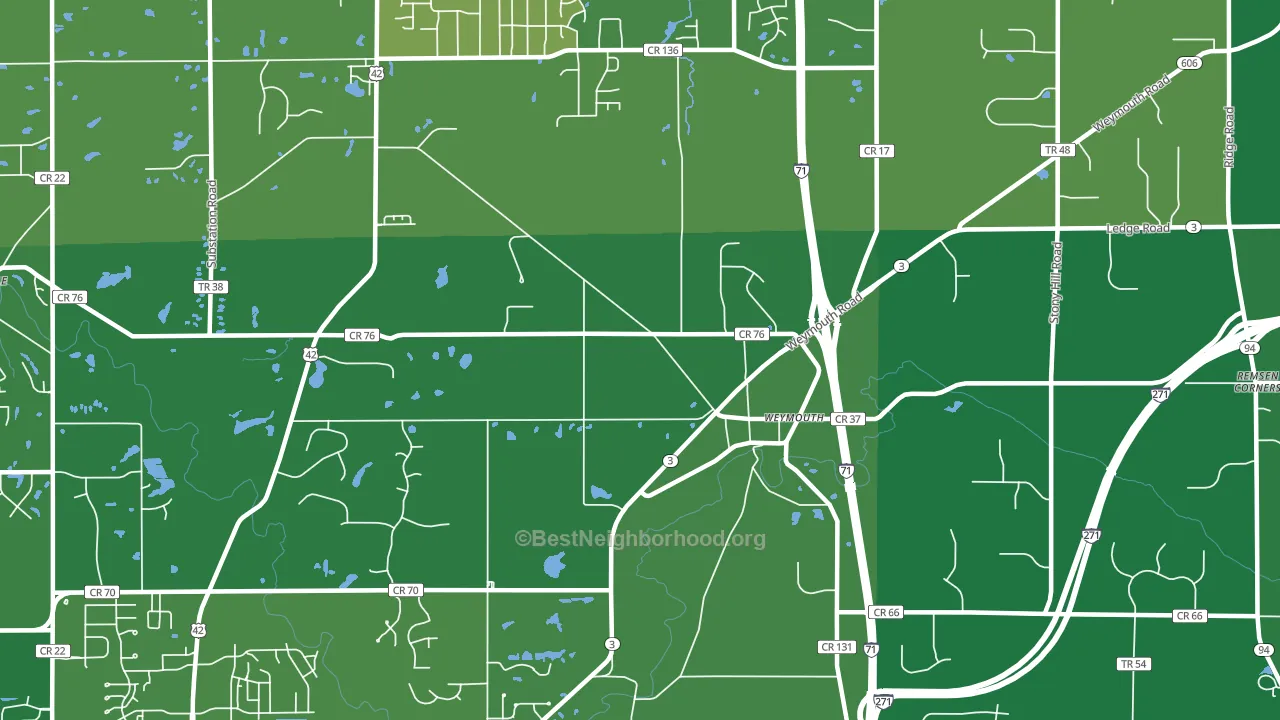 Weymouth, OH block-group voter-turnout map