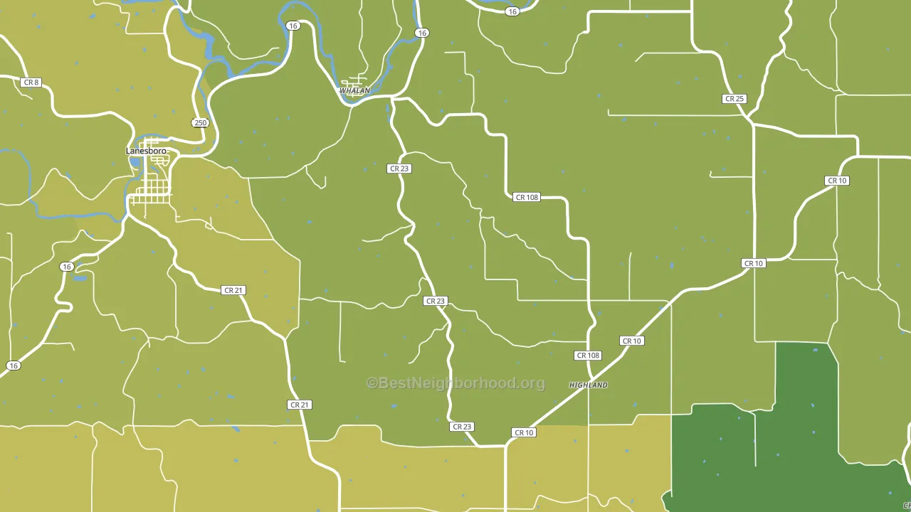 Whalan, MN block-group voter-turnout map