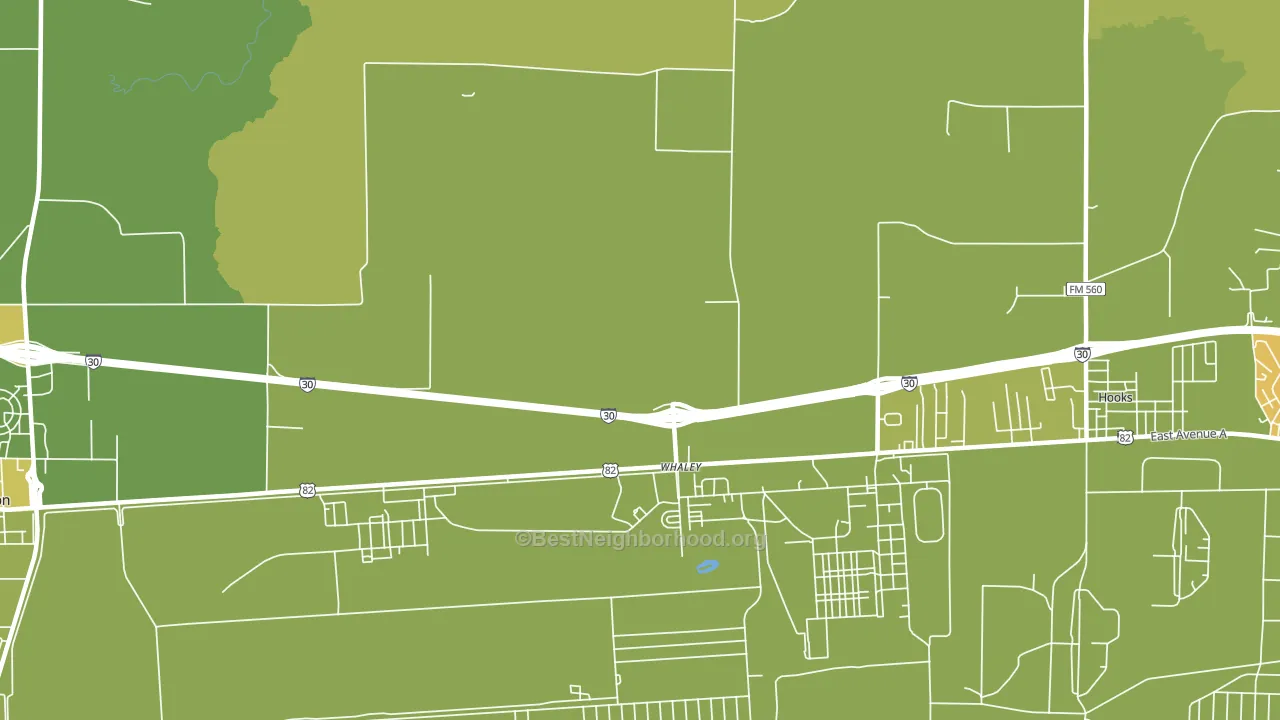 Whaley, TX block-group voter-turnout map