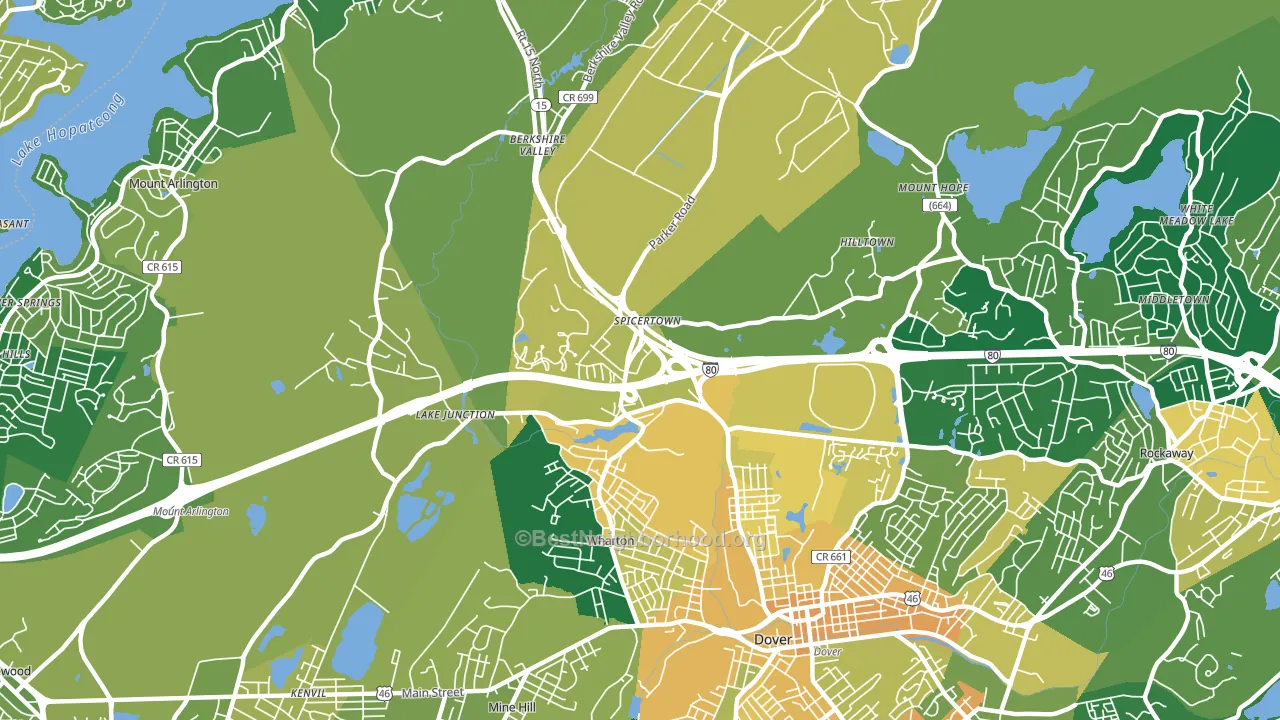 Wharton, NJ block-group voter-turnout map