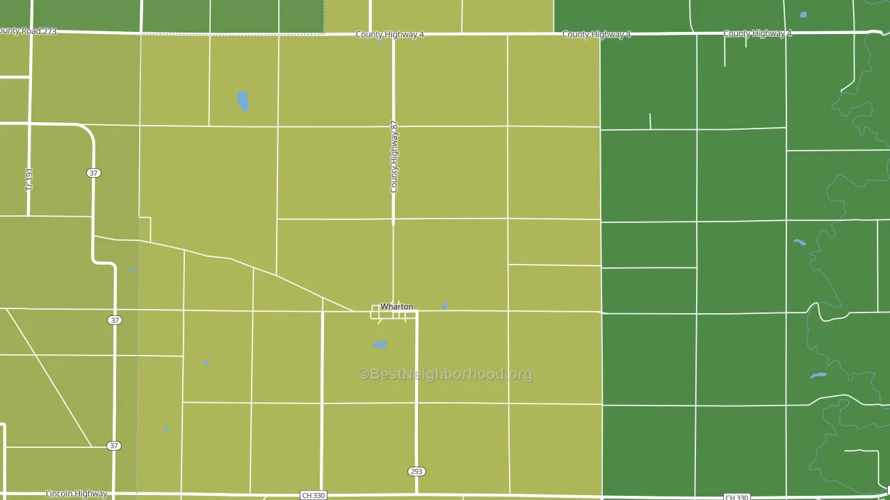 Wharton, OH block-group voter-turnout map