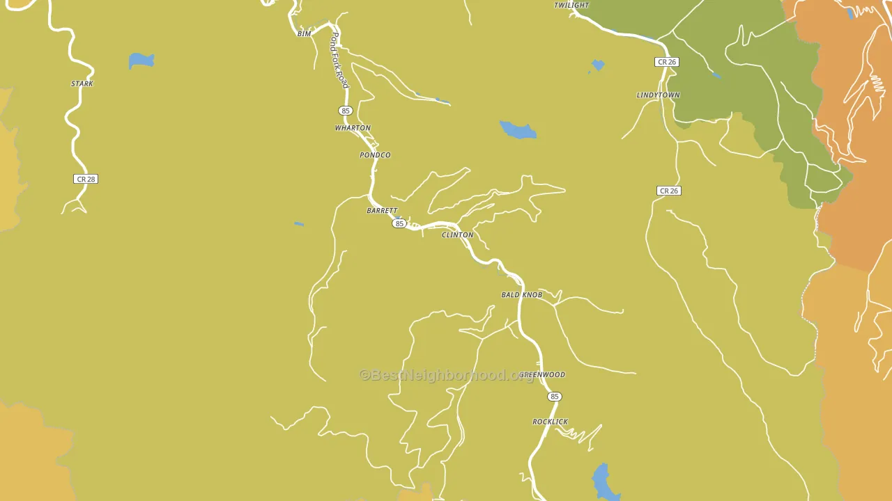 Wharton, WV block-group voter-turnout map