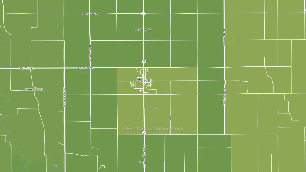 What Cheer, IA block-group voter-turnout map