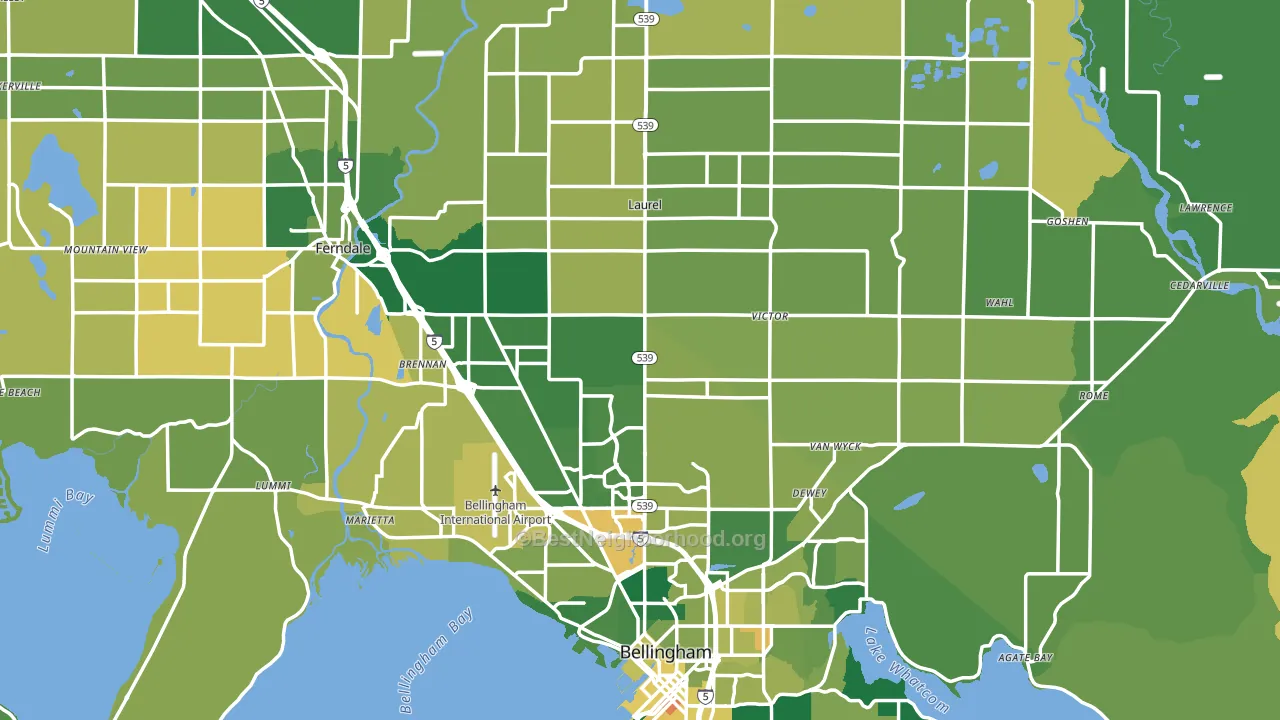 Whatcom County, WA block-group voter-turnout map