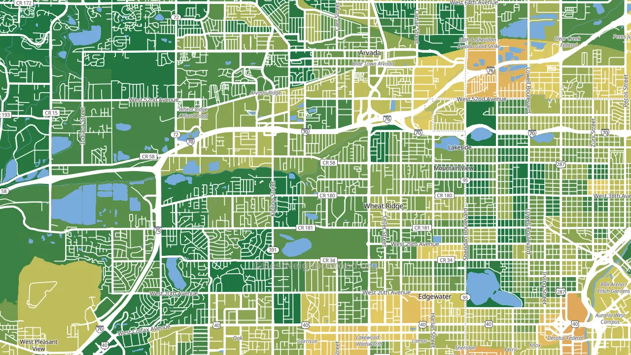 Wheat Ridge, CO block-group voter-turnout map
