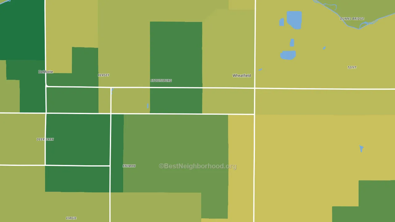 Wheatfield, IN block-group voter-turnout map