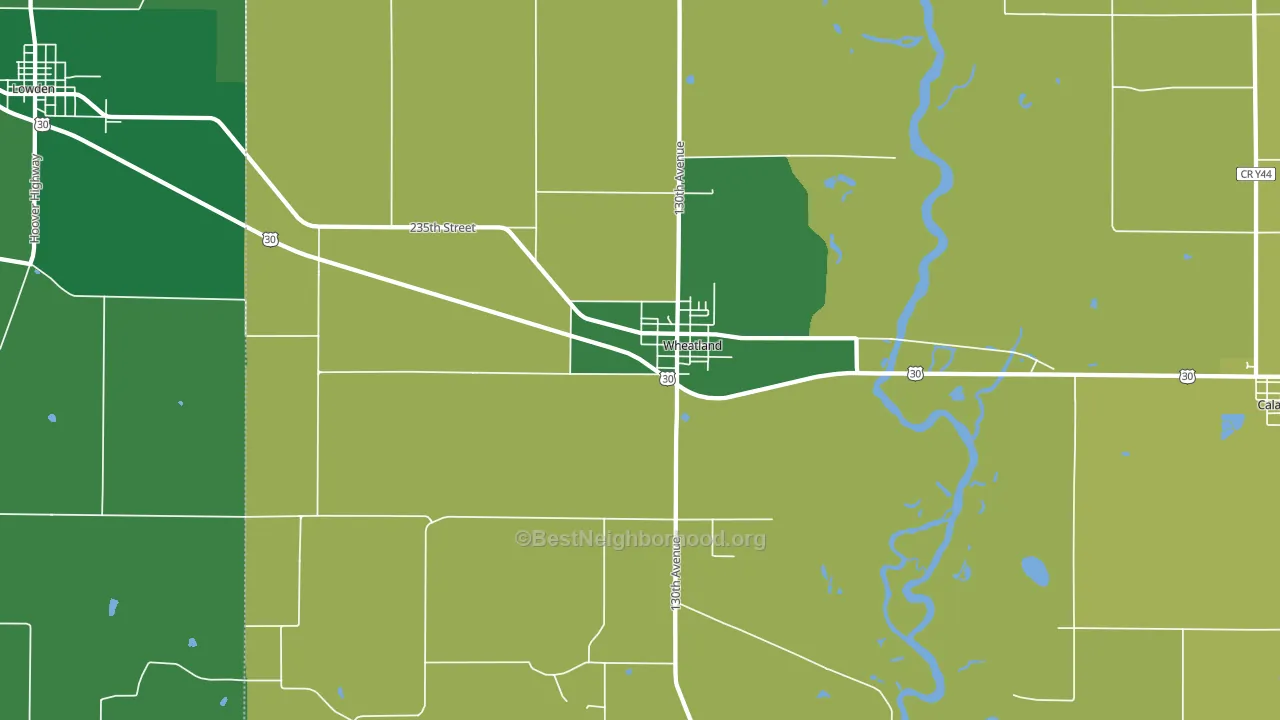 Wheatland, IA block-group voter-turnout map