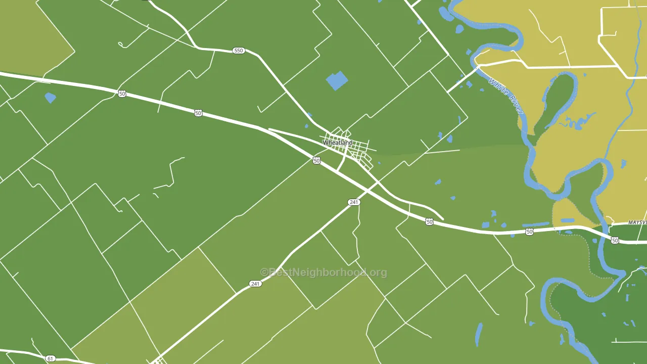 Wheatland, IN block-group voter-turnout map