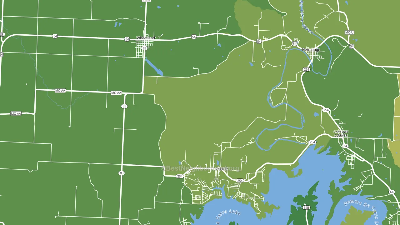 Wheatland, MO block-group voter-turnout map