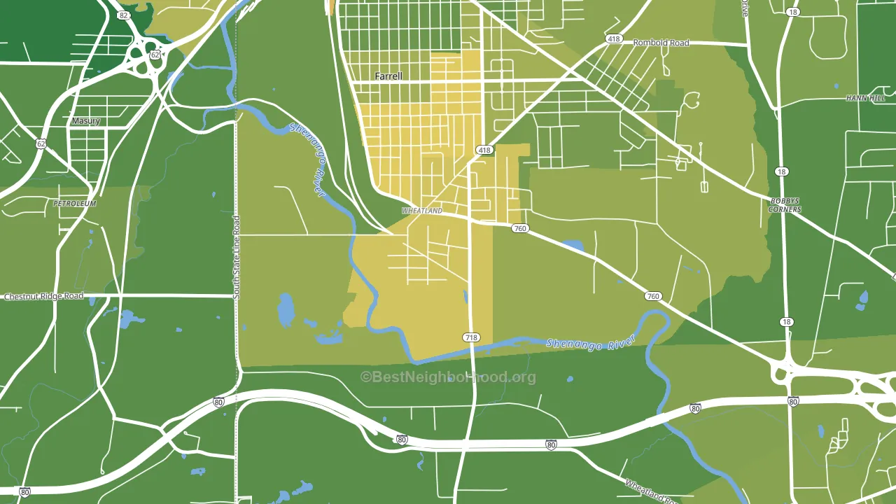 Wheatland, PA block-group voter-turnout map