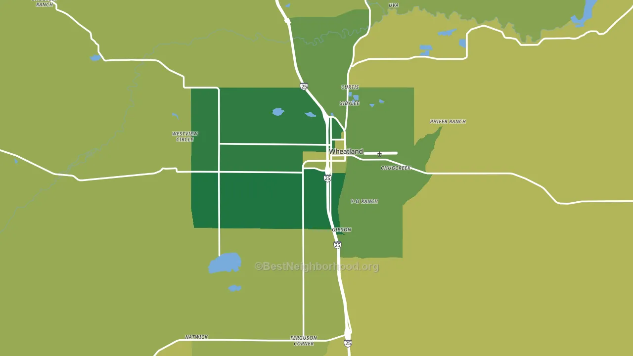Wheatland, WY block-group voter-turnout map