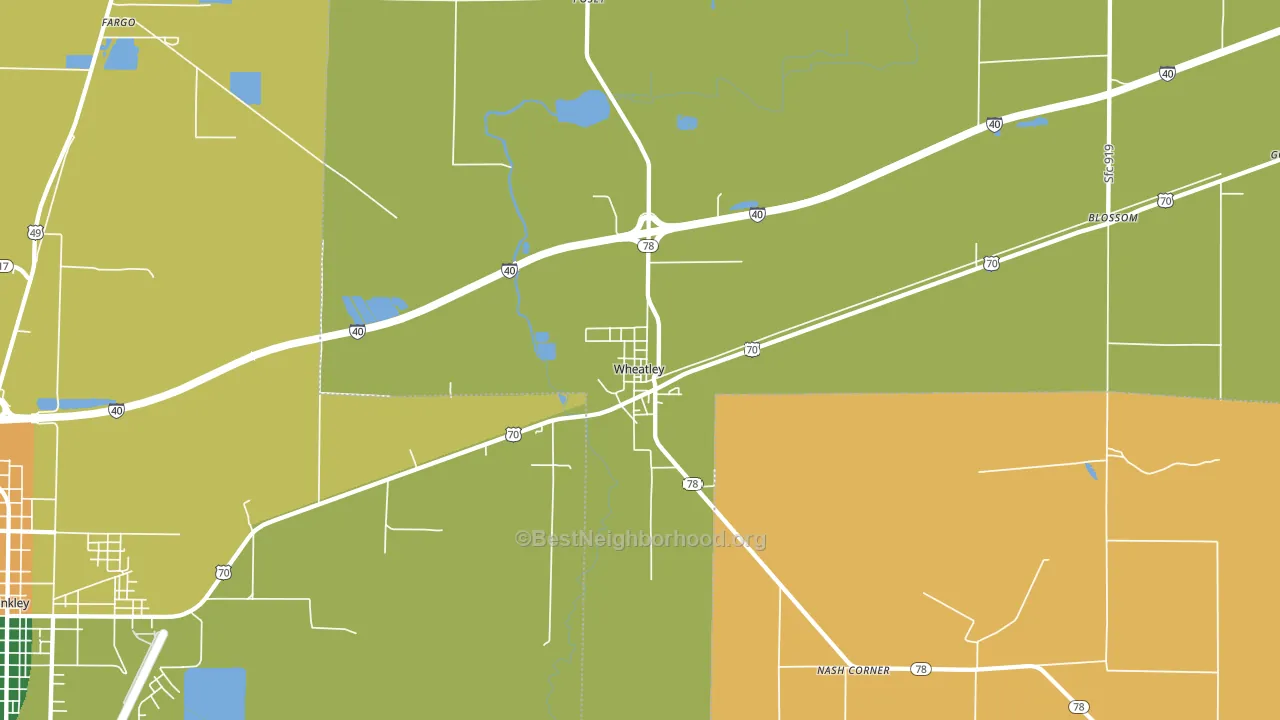 Wheatley, AR block-group voter-turnout map