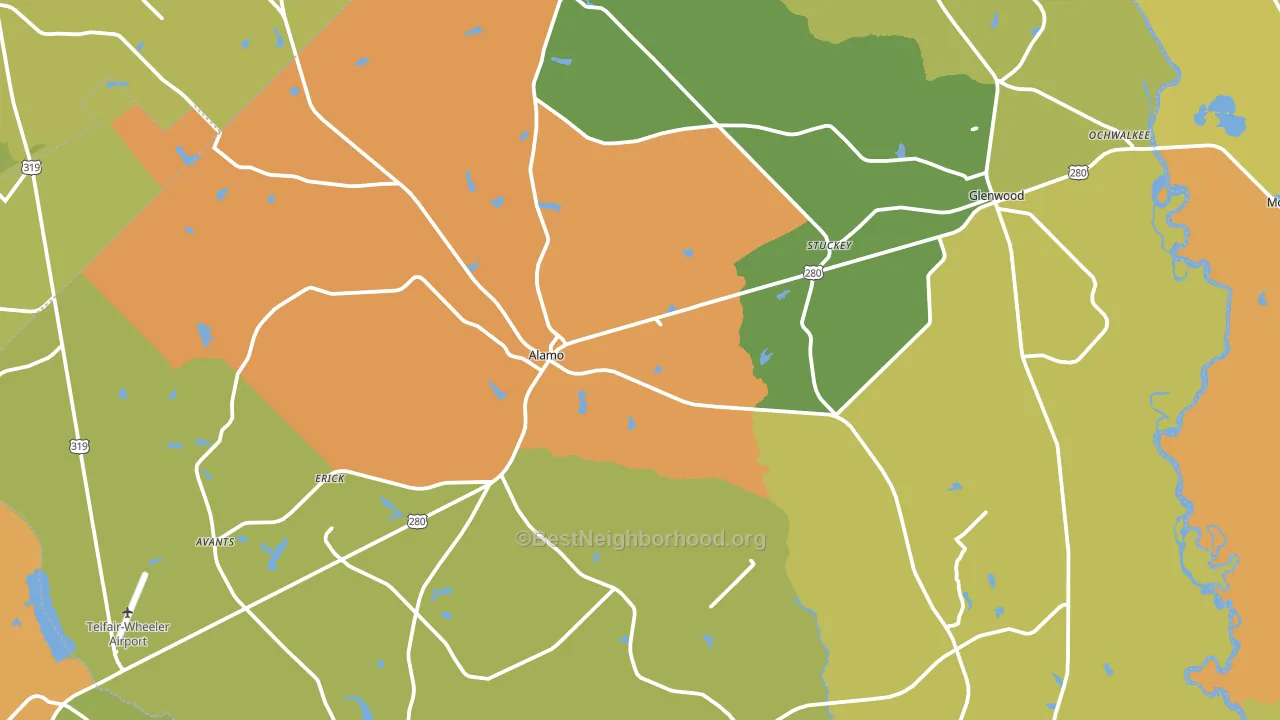 Wheeler County, GA block-group voter-turnout map