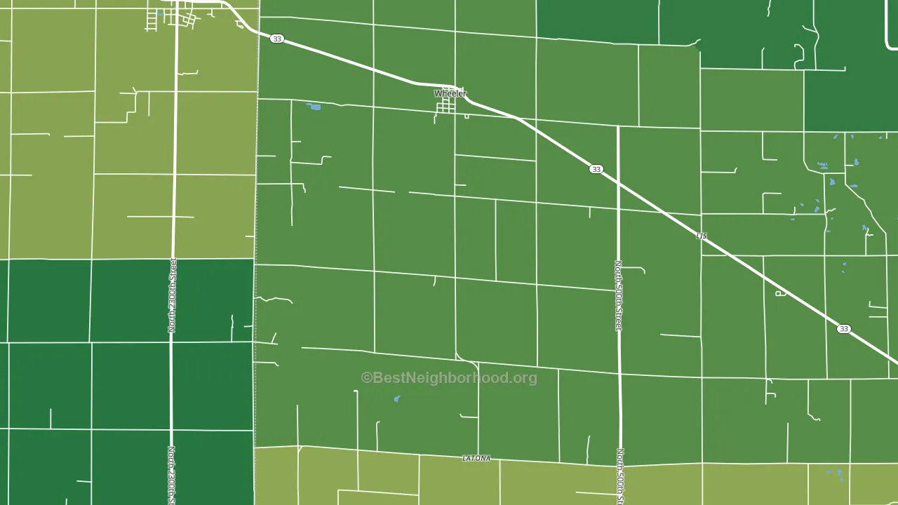 Wheeler, IL block-group voter-turnout map