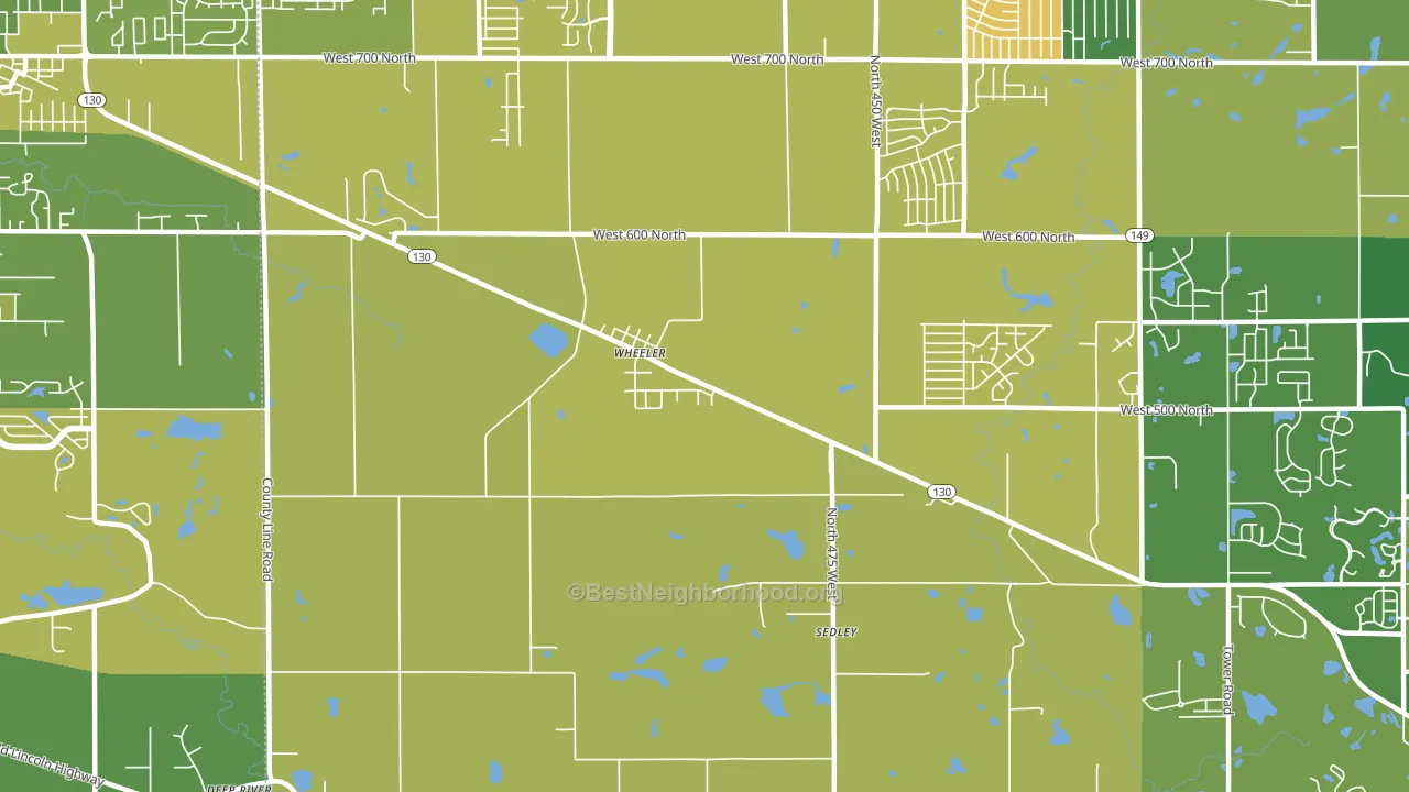 Wheeler, IN block-group voter-turnout map
