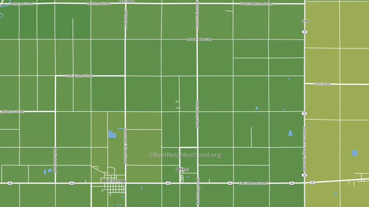 Wheeler, MI block-group voter-turnout map