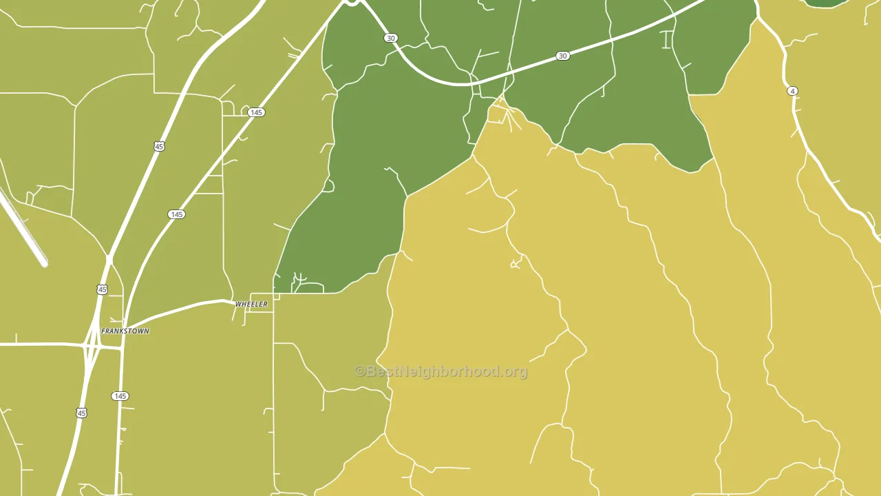 Wheeler, MS block-group voter-turnout map