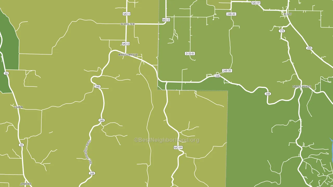 Wheelerville, MO block-group voter-turnout map