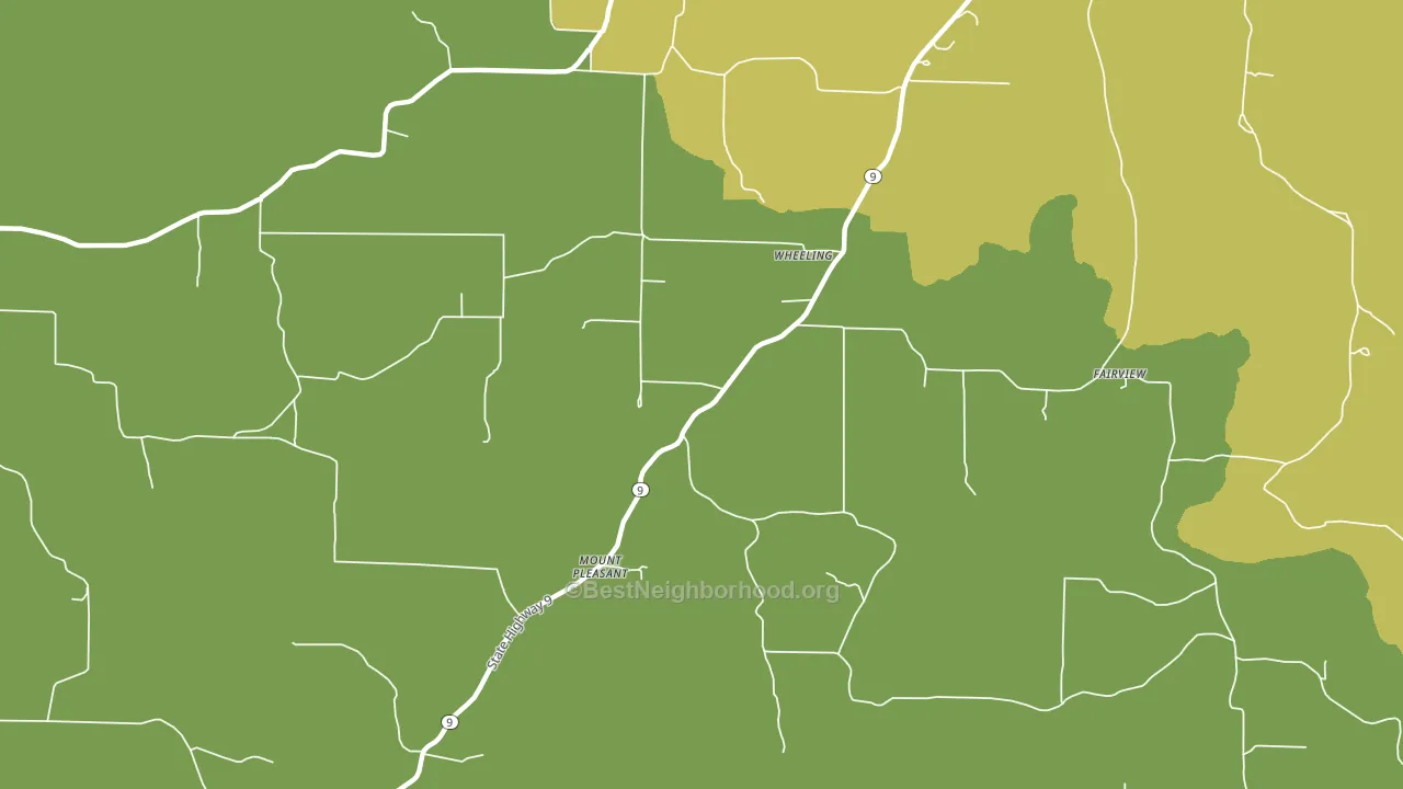Wheeling, AR block-group voter-turnout map