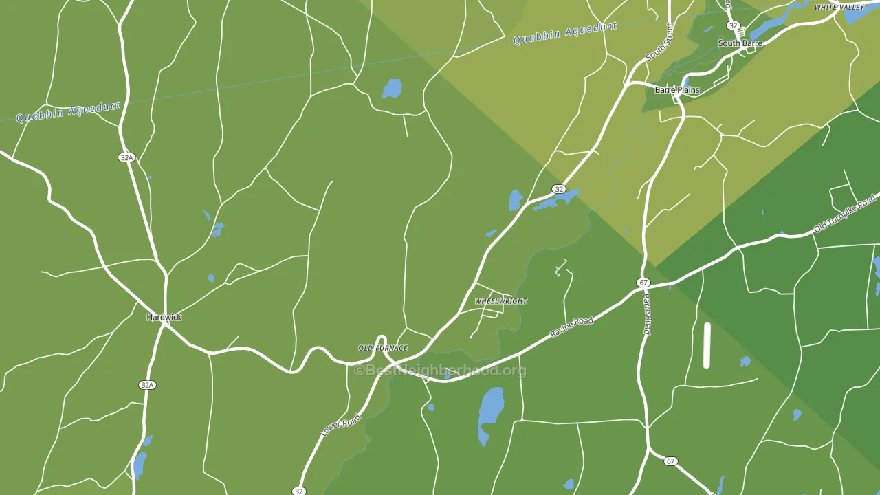 Wheelwright, MA block-group voter-turnout map