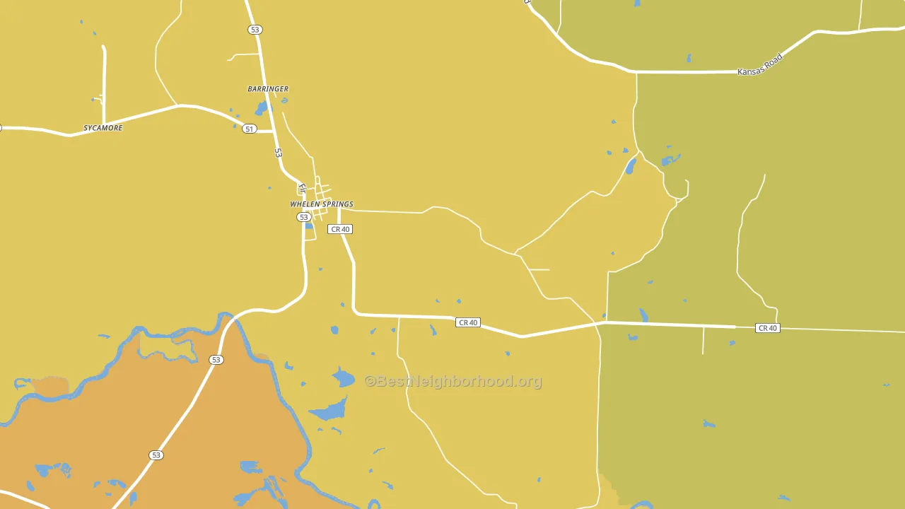 Whelen Springs, AR block-group voter-turnout map
