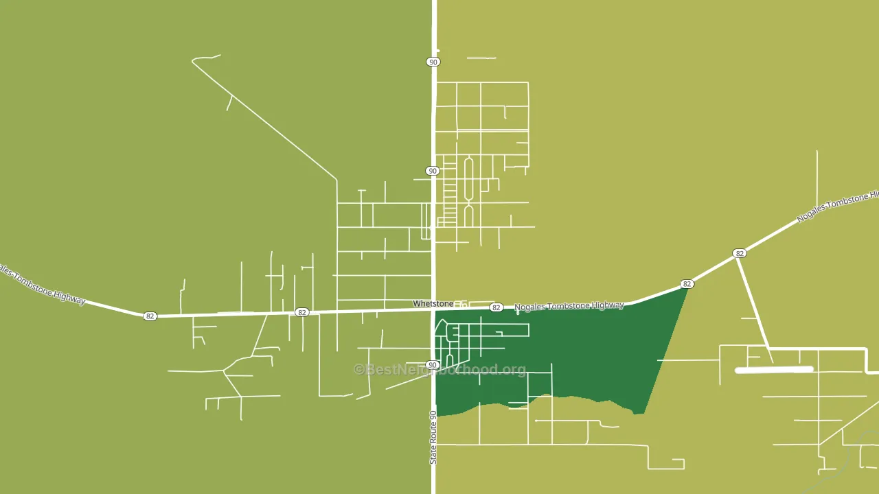 Whetstone, AZ block-group voter-turnout map