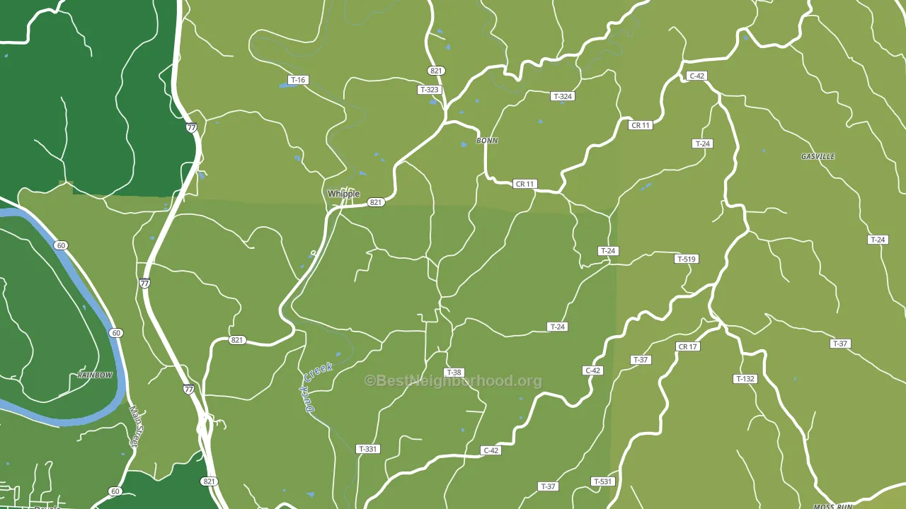 Whipple, OH block-group voter-turnout map