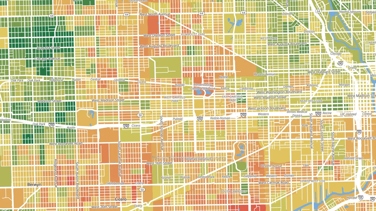 Whiskey Point, Chicago, IL block-group voter-turnout map