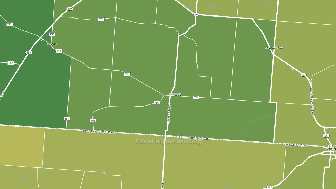 Whisler, OH block-group voter-turnout map