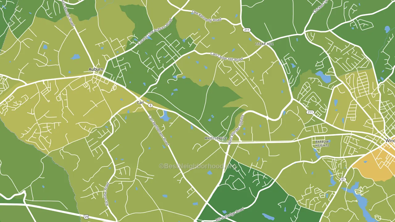 Whistleville, GA block-group voter-turnout map