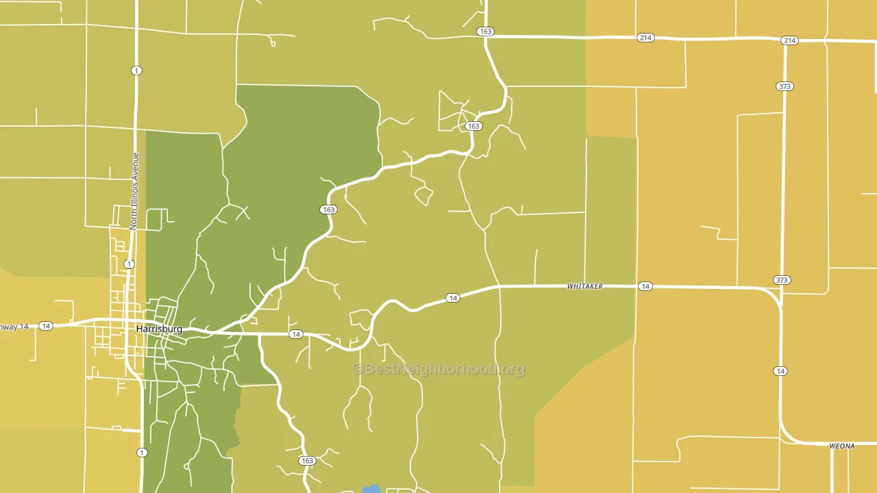 Whitaker, AR block-group voter-turnout map