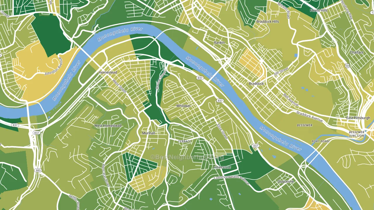 Whitaker, PA block-group voter-turnout map