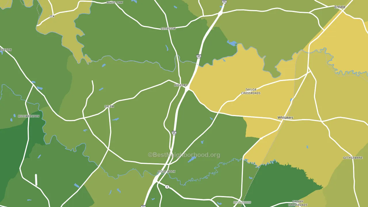 Whitakers, NC block-group voter-turnout map