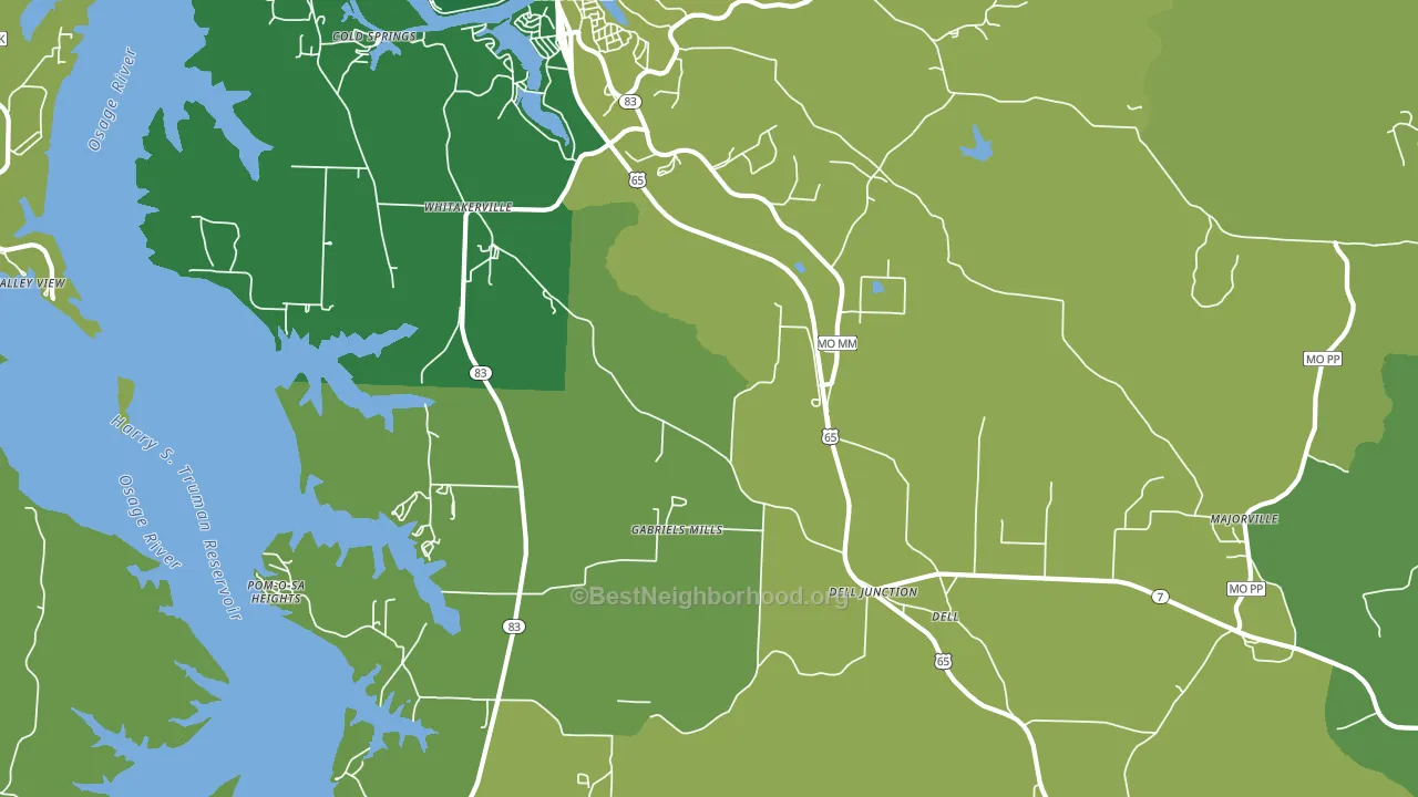 Whitakerville, MO block-group voter-turnout map