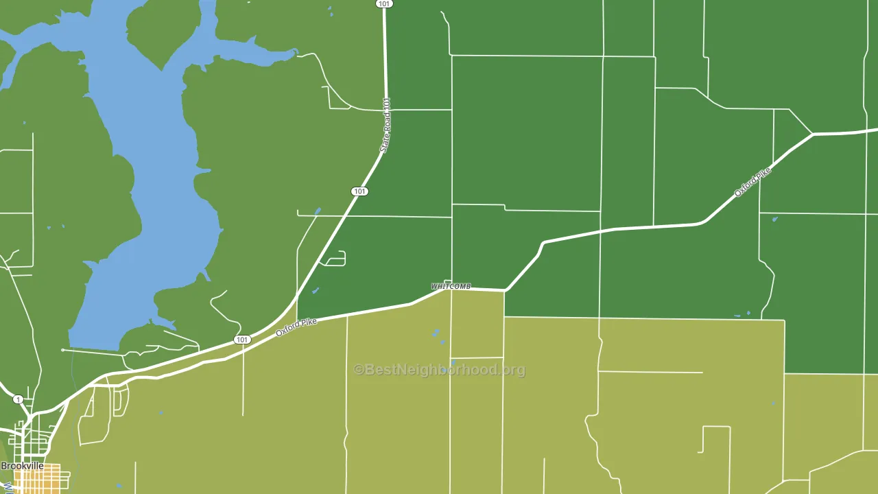 Whitcomb, IN block-group voter-turnout map