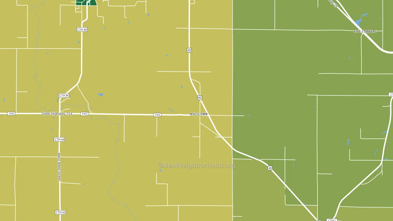 Whitcomb, WI block-group voter-turnout map