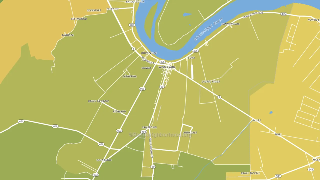 White Castle, LA block-group voter-turnout map
