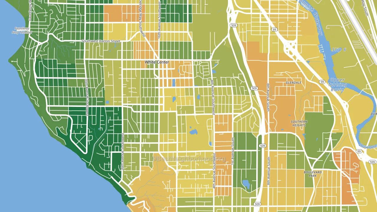 White Center, WA block-group voter-turnout map