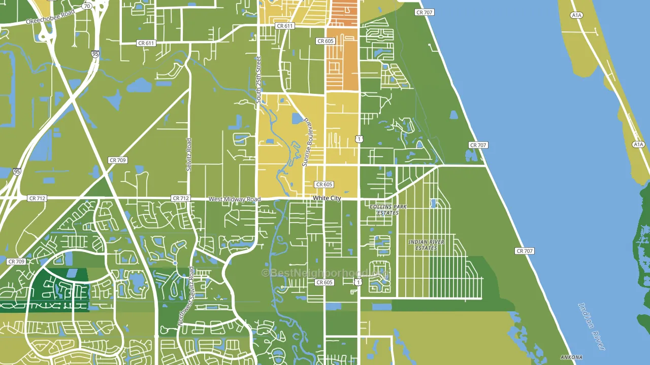 White City, Fort Pierce, FL block-group voter-turnout map
