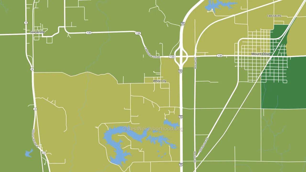 White City, IL block-group voter-turnout map