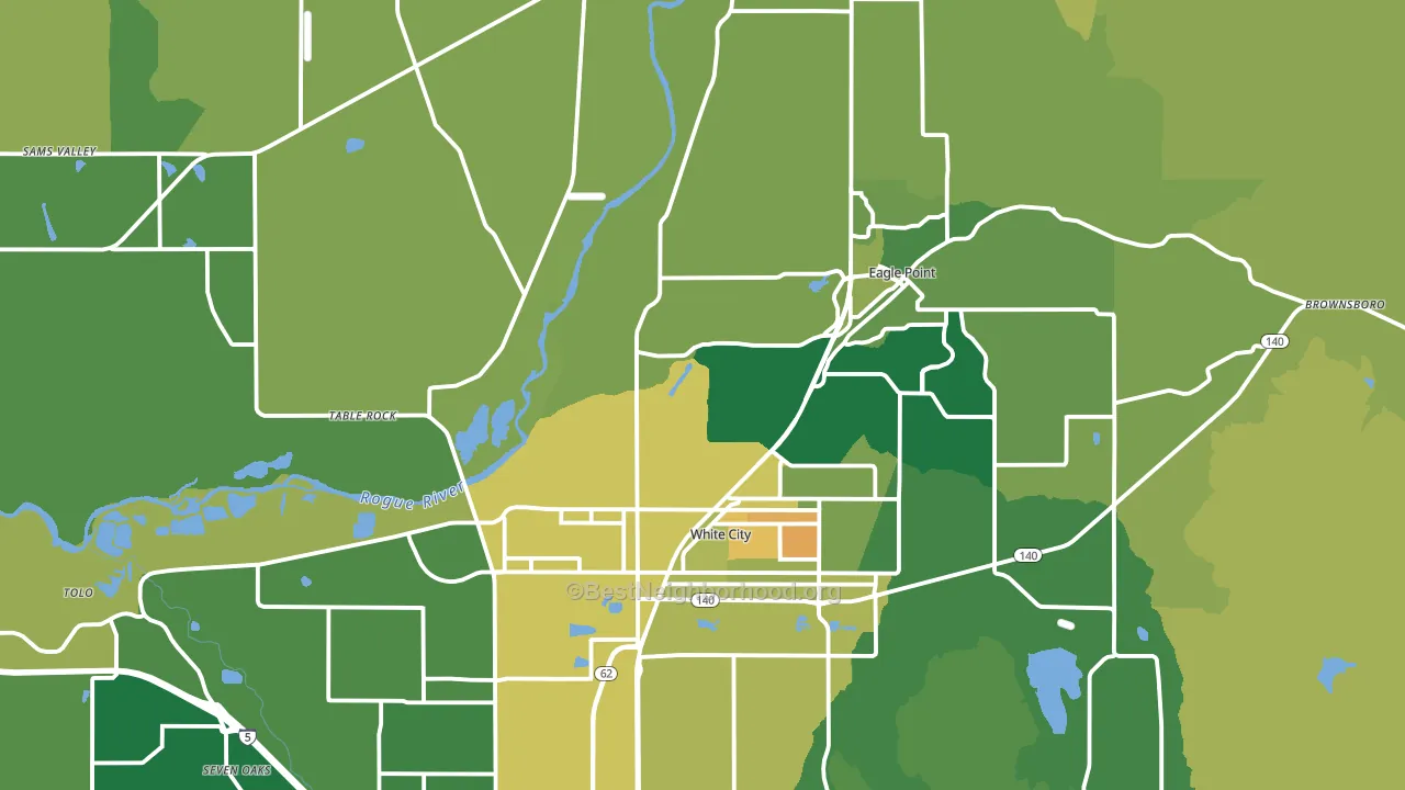 White City, OR block-group voter-turnout map