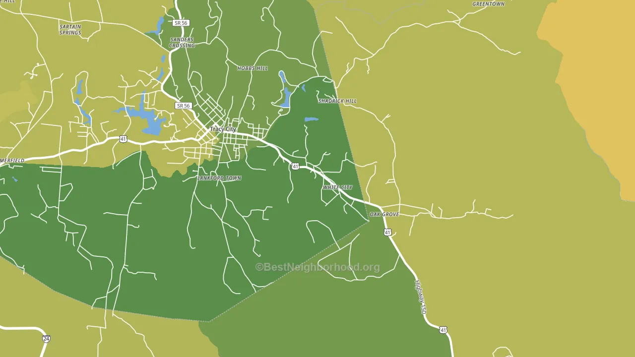 White City, TN block-group voter-turnout map