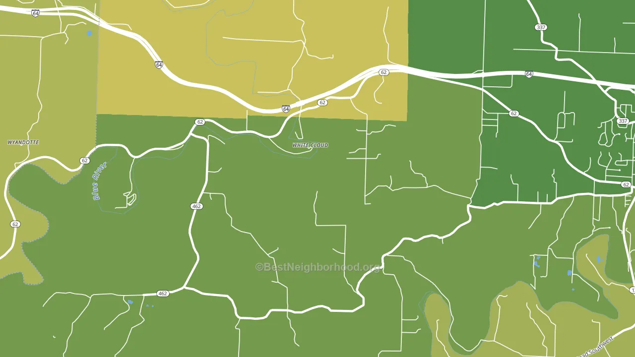 White Cloud, IN block-group voter-turnout map