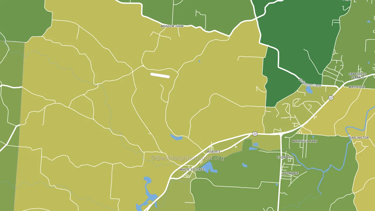 White Cottage, OH block-group voter-turnout map