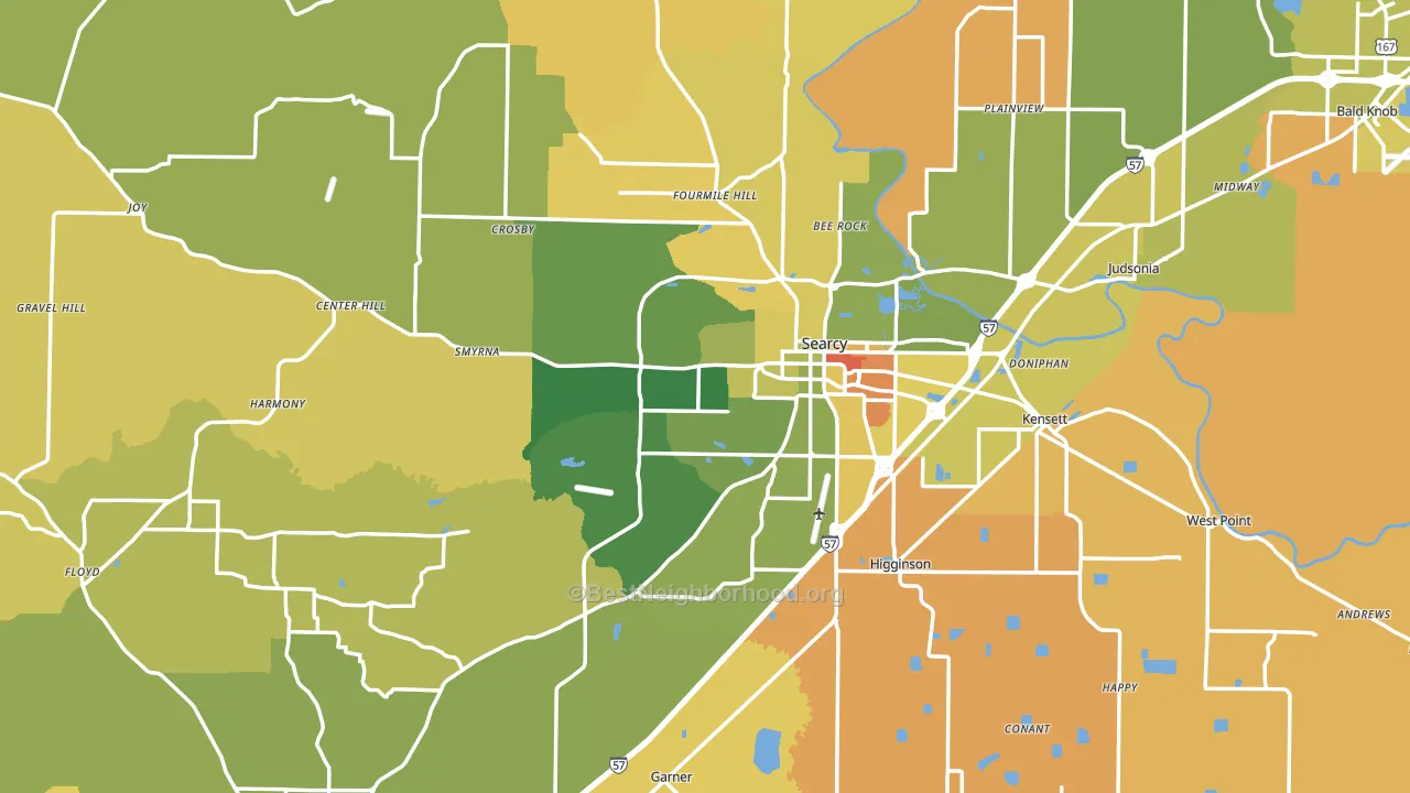 White County, AR block-group voter-turnout map