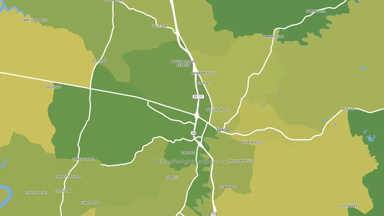 White County, TN block-group voter-turnout map