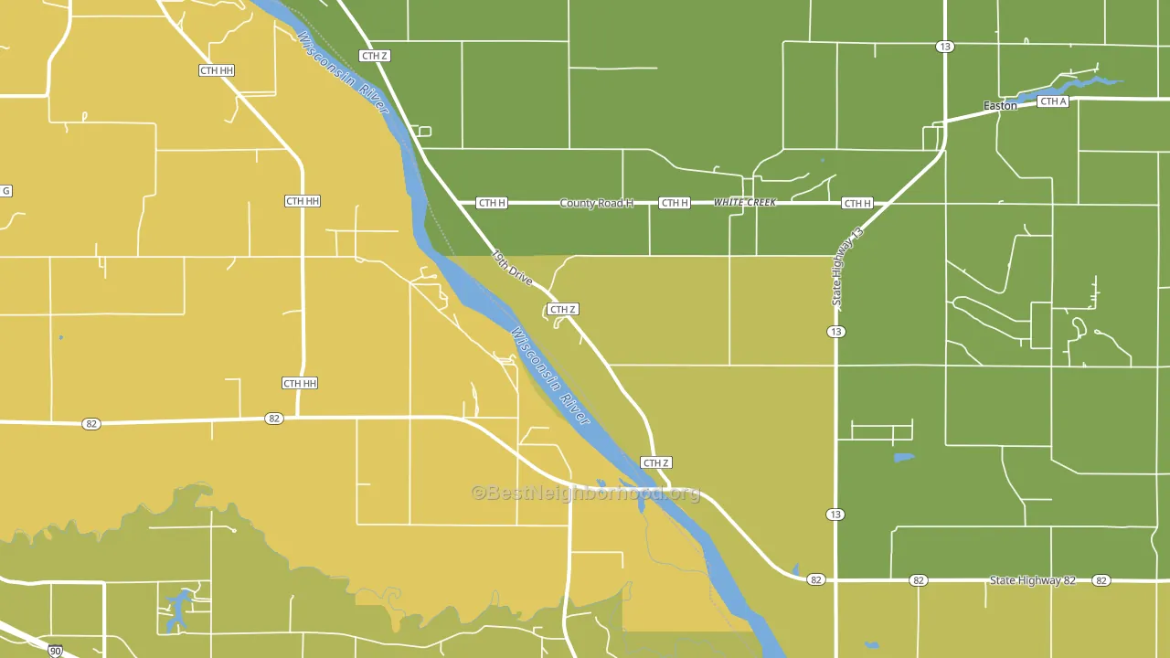 White Creek, WI block-group voter-turnout map