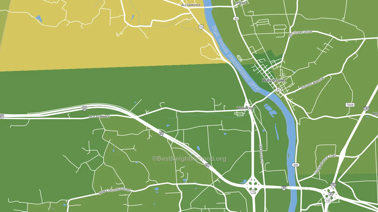 White Deer, PA block-group voter-turnout map