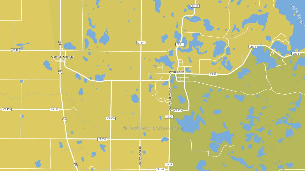 White Earth, MN block-group voter-turnout map
