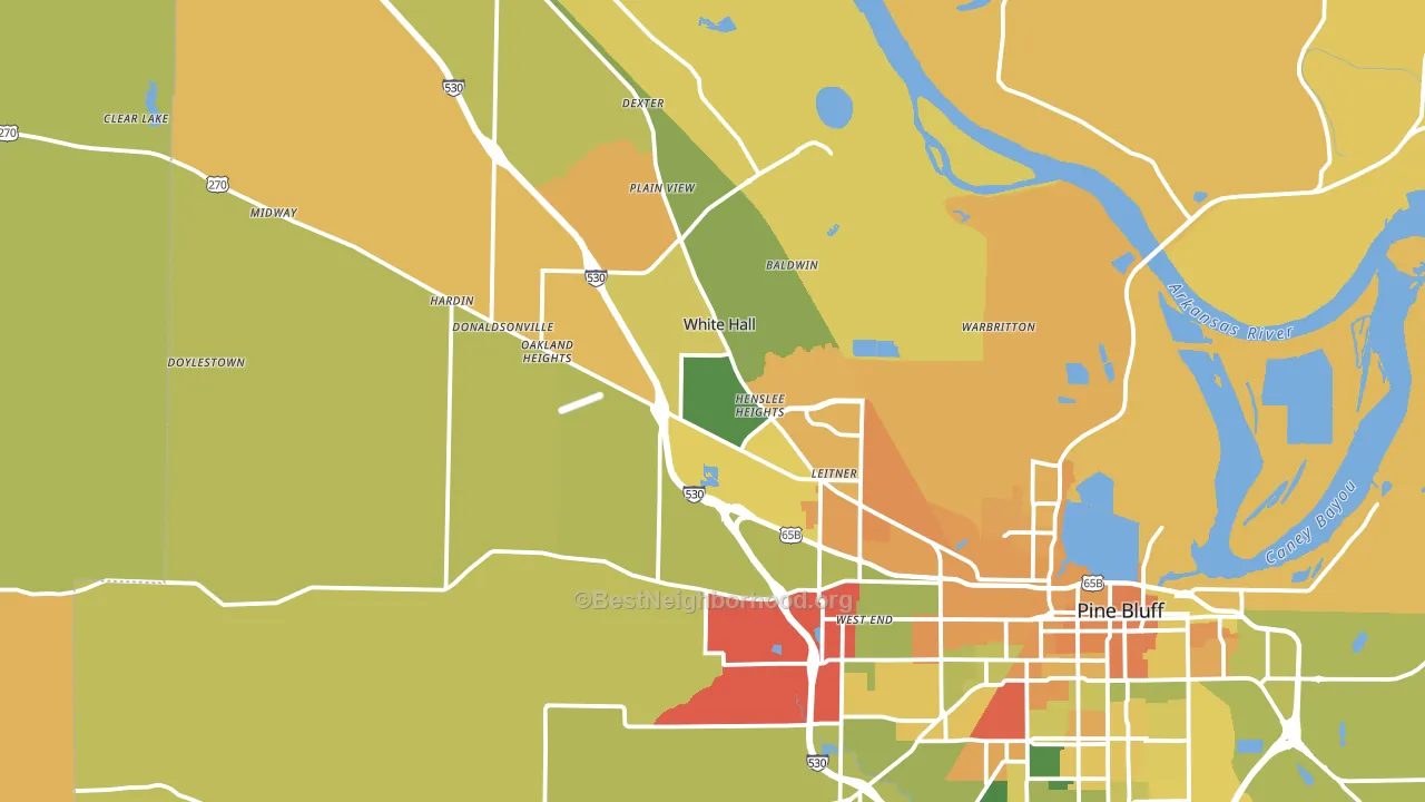 White Hall, AR block-group voter-turnout map